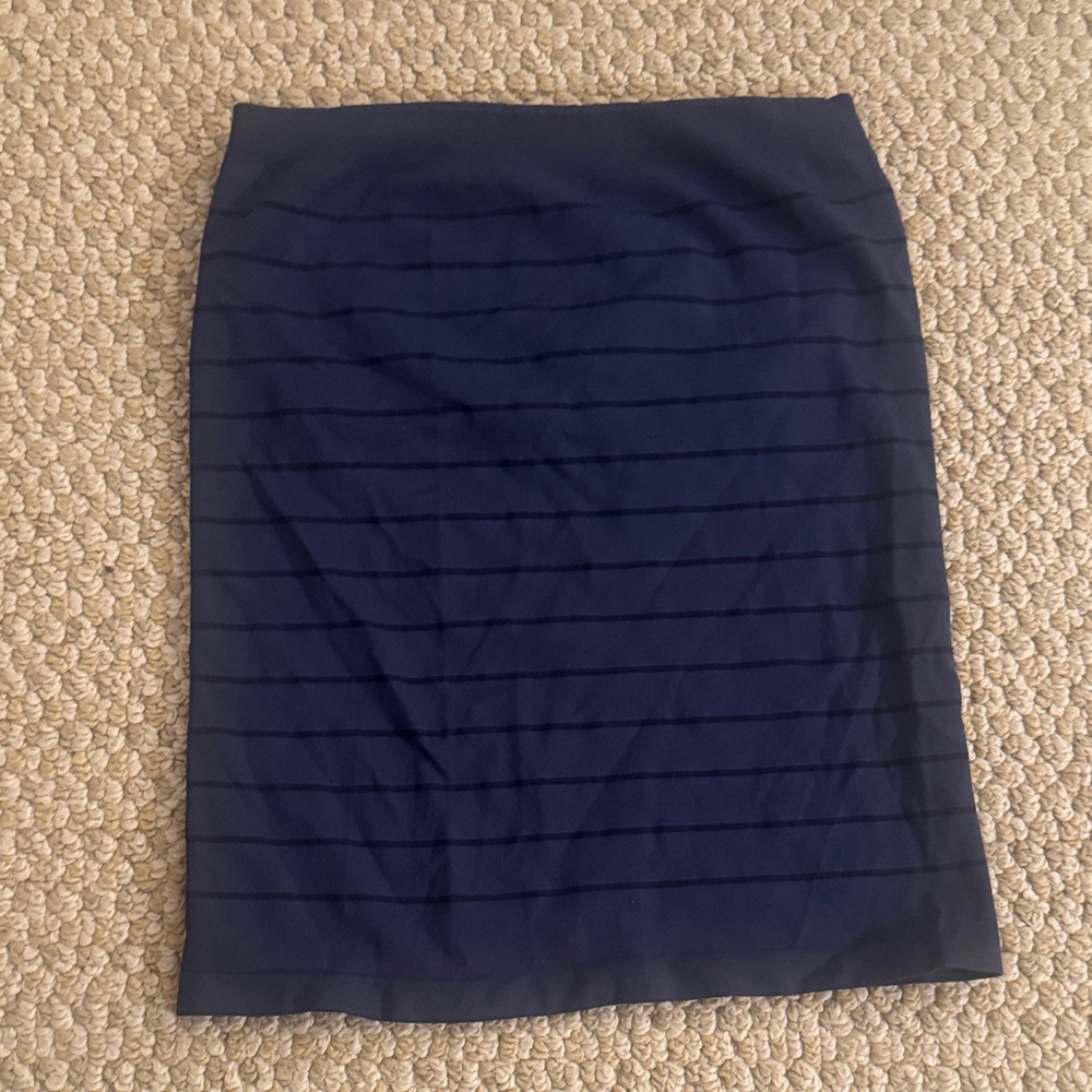 Free People Navy Striped Strapless Top